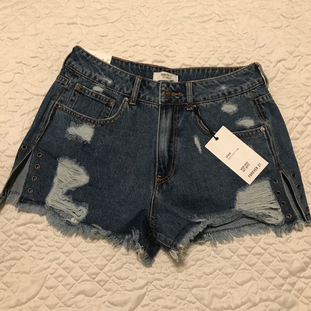 Forever 21 high rise jean shorts